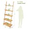Costway 2 PCS 5-Tier Bamboo Ladder Shelf Wall-Leaning Display Bookcase Storage Rack